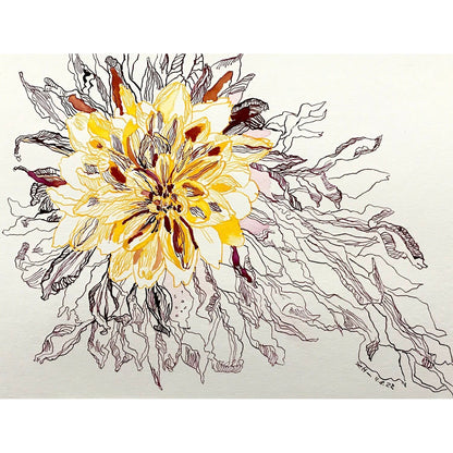 Wilting Dahlia in yellow, 2022